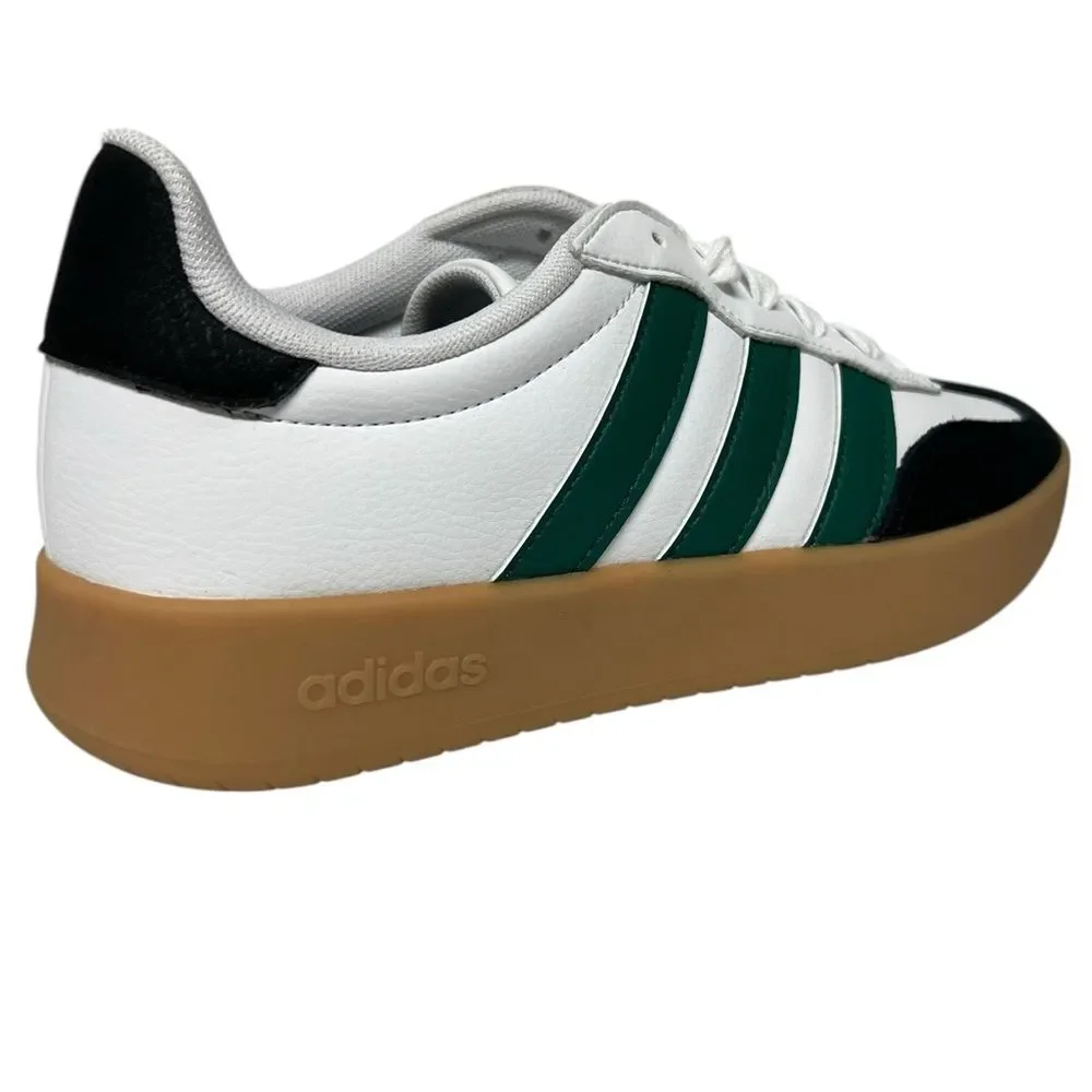 New Adidas Barreda White Leather Green Stripes Gum Sole Men 7.5 / Women’s 8.5
